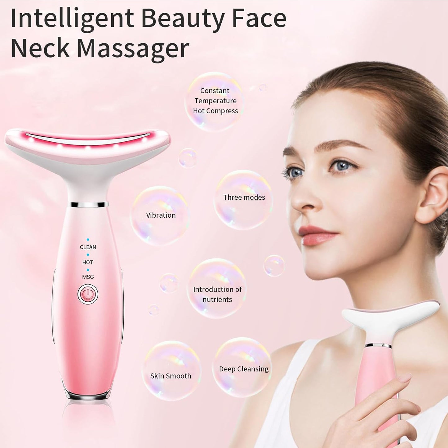 Neck Face Massager, Skin Care Face Massage Tool, 3-in-1 Facial Massager, Face Sculpting Tool With Thermals, Vibration